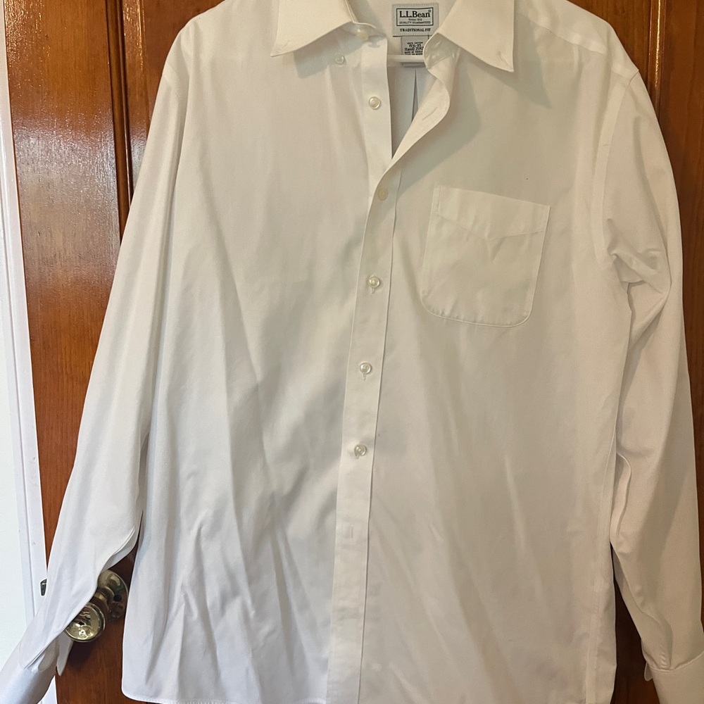 L.L. Bean Men's Classic Cream Dress Shirt